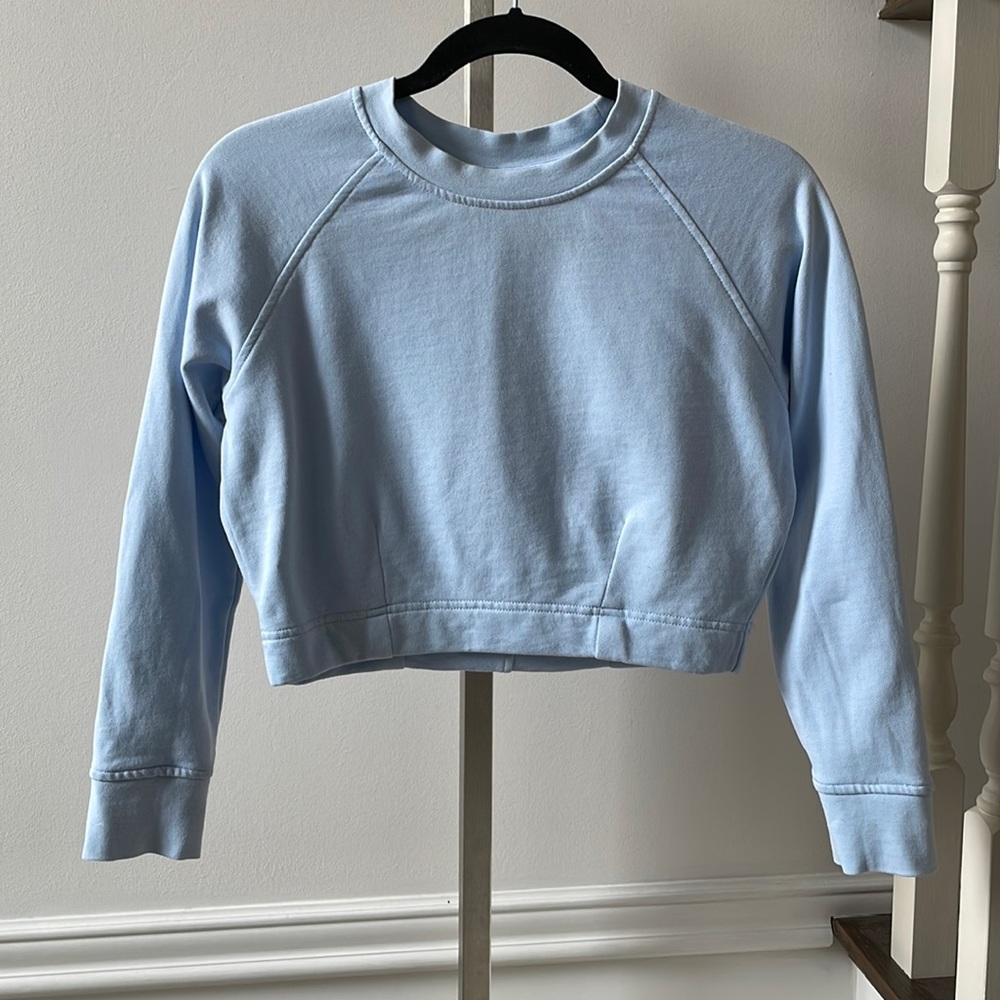 Sunday Best Marquez sweater shirting blue cropped sz XS